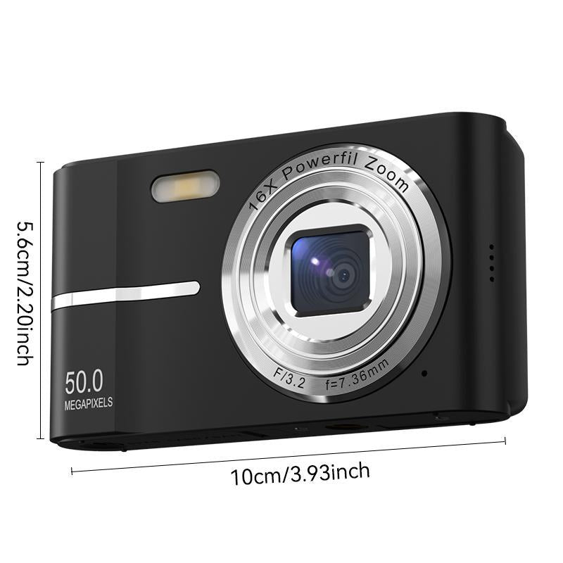 FHD 1080P Digital Camera with SD Card, 16X Digital Zoom Camera, Portable Mini Camera for Teenagers Students Boys Girls, Point and Shoot Camera for Gifts, Valentine'S Day Gift