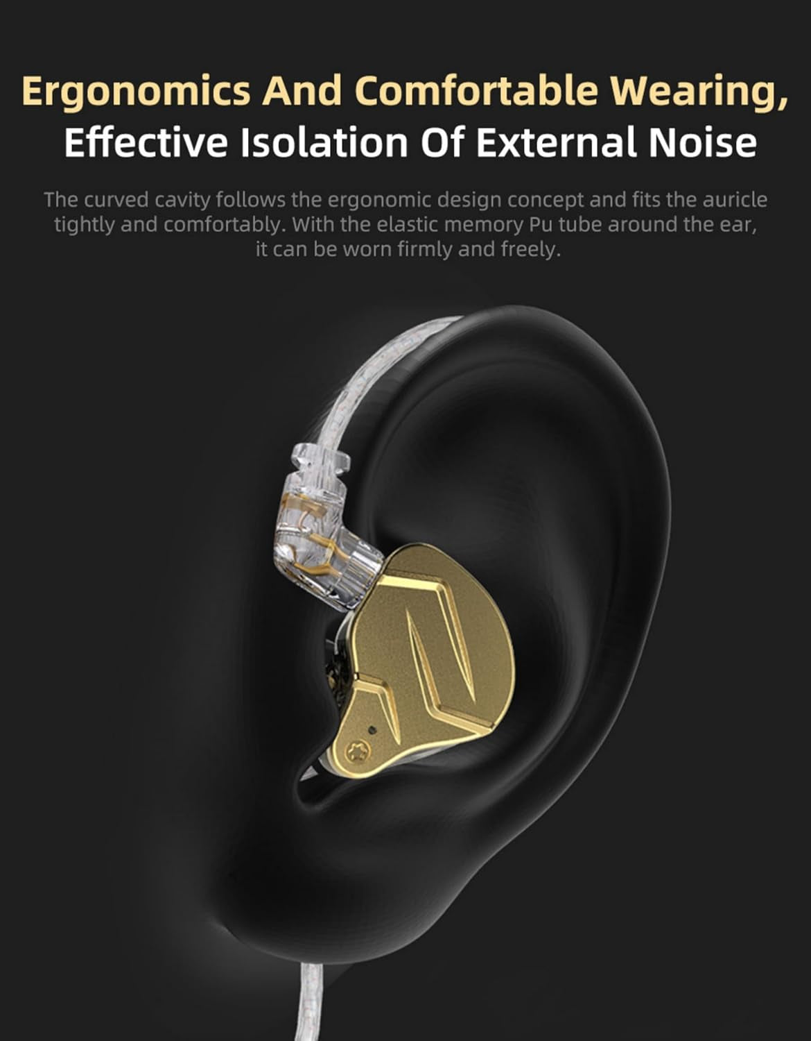 KZ ZSN Pro X in Ear Buds Earphones Hybrid Dynamic Driver Balanced Armature Earbuds Headphones Dual Driver 1DD 1BA Deep Bass Stereo Sound Ergonomic Comfortable Earphones(Without Mic, Golden)