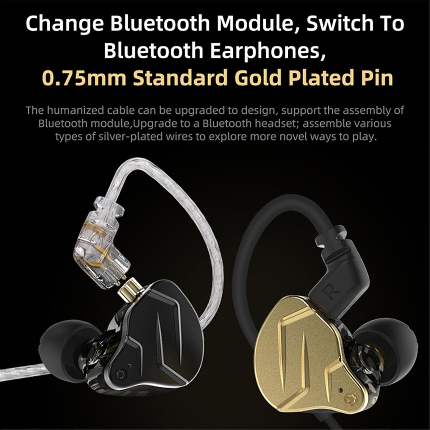 KZ ZSN Pro X in Ear Buds Earphones Hybrid Dynamic Driver Balanced Armature Earbuds Headphones Dual Driver 1DD 1BA Deep Bass Stereo Sound Ergonomic Comfortable Earphones(Without Mic, Golden)