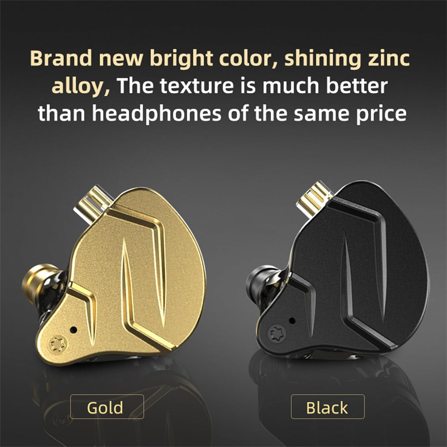 KZ ZSN Pro X in Ear Buds Earphones Hybrid Dynamic Driver Balanced Armature Earbuds Headphones Dual Driver 1DD 1BA Deep Bass Stereo Sound Ergonomic Comfortable Earphones(Without Mic, Golden)