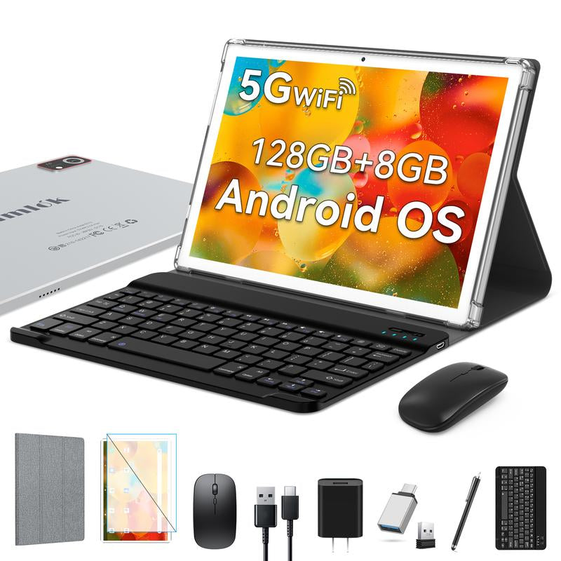 2025 Newest Tablet Android Tablets 10 Inch, 128GB ROM+8GB RAM+512GB Expandable, Octa-Core Processor, 2 in 1 Tablet with Keyboard Case Mouse, 7000Mah Battery Tablet PC, 5G Wifi, Dual Camera, BT5.0 Tablet on Sale Deal Springtok
