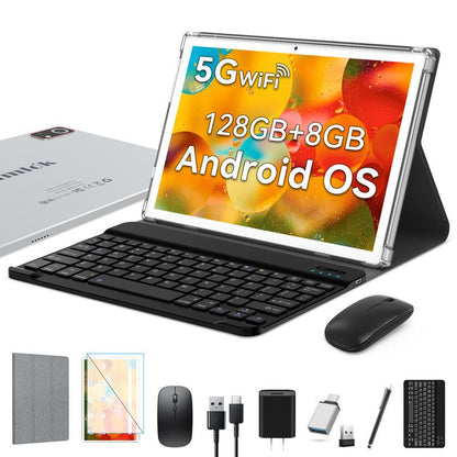 2025 Newest Tablet Android Tablets 10 Inch, 128GB ROM+8GB RAM+512GB Expandable, Octa-Core Processor, 2 in 1 Tablet with Keyboard Case Mouse, 7000Mah Battery Tablet PC, 5G Wifi, Dual Camera, BT5.0 Tablet on Sale Deal Springtok