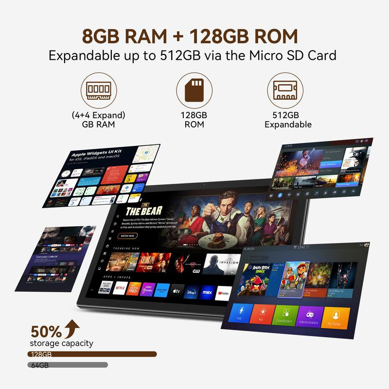 2025 Newest Tablet Android Tablets 10 Inch, 128GB ROM+8GB RAM+512GB Expandable, Octa-Core Processor, 2 in 1 Tablet with Keyboard Case Mouse, 7000Mah Battery Tablet PC, 5G Wifi, Dual Camera, BT5.0 Tablet on Sale Deal Springtok
