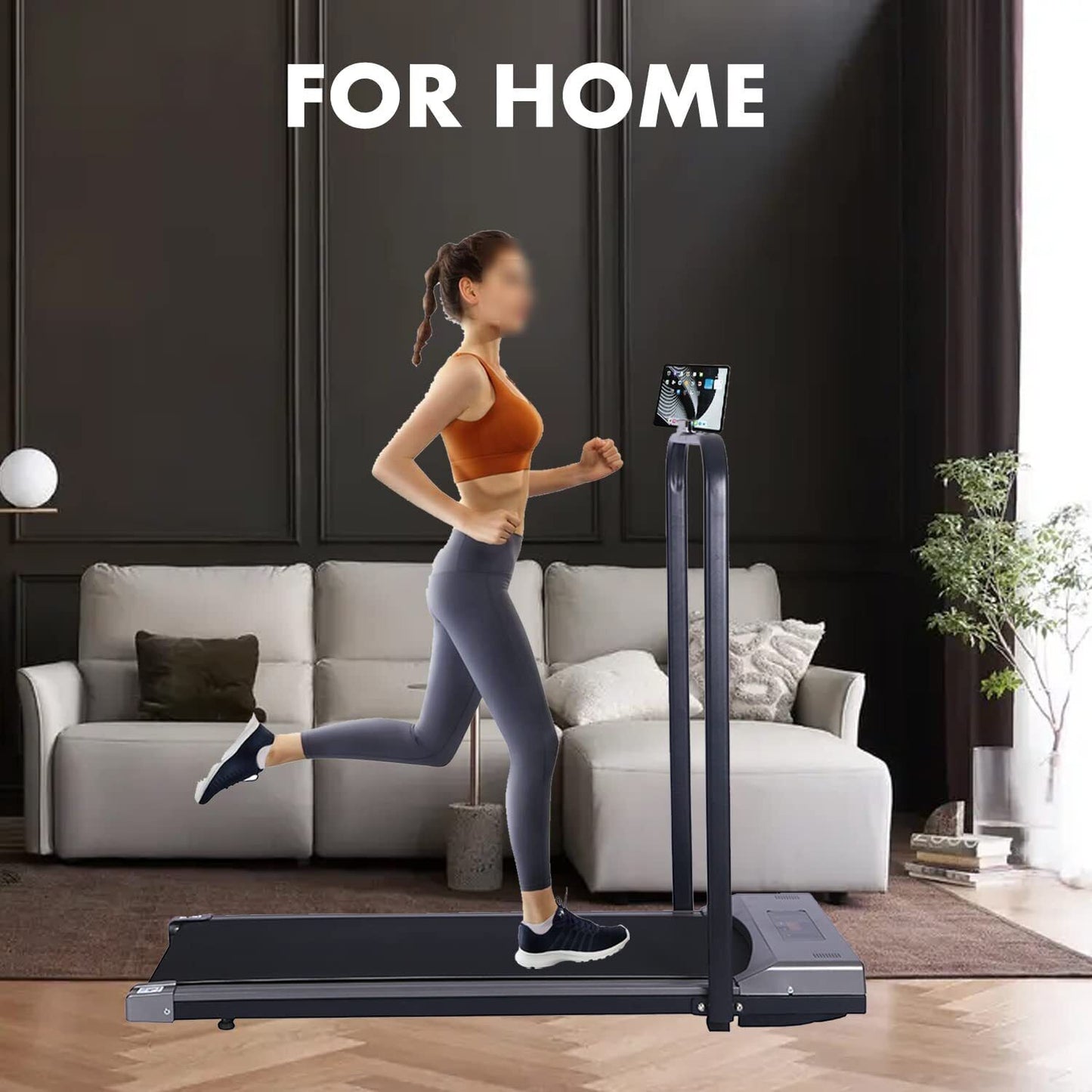 LED Foldable Treadmill Walking Running Machine Home Office under Desk W/ Remote