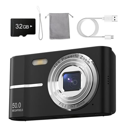 FHD 1080P Digital Camera with SD Card, 16X Digital Zoom Camera, Portable Mini Camera for Teenagers Students Boys Girls, Point and Shoot Camera for Gifts, Valentine'S Day Gift