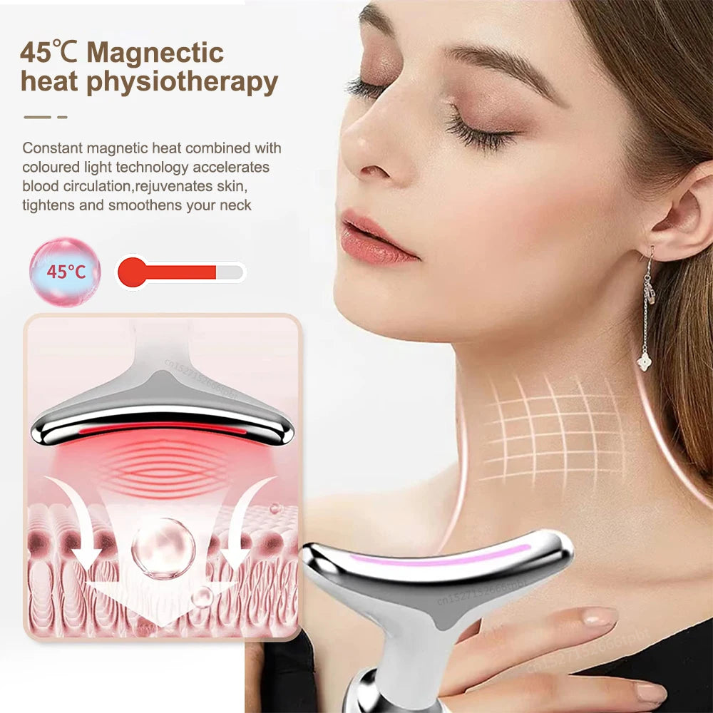 Facial Massager EMS Facial Microcurrent Anti-Aging Facial Massager Red Light Therapy Skin Tightening Neck Face Lifting Massager