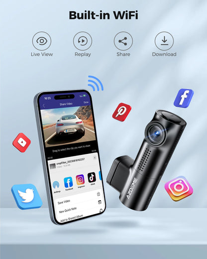 M330 Car DVR 1296P Dash Cam Smart Voice Control Wifi Free APP G-Sensor Emergency Record Parking Monitor Loop Recording