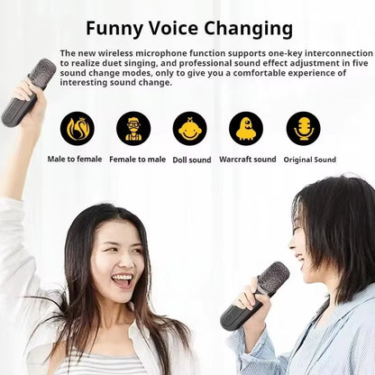 #Portable Dual Microphone Karaoke Machine for Adults Kids Speaker Home KTV System HIFI Stereo Bluetooth Mic for Home Party Gifts