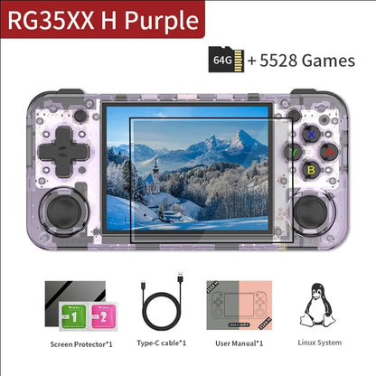 RG35XX H Handheld Game Console 3.5-Inch IPS Screen Linux H700 Retro Video Games Player 3300Mah 64G 5528 Classic Games