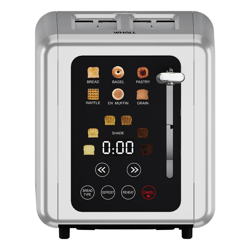 WHALL 2&4 Slice Toaster with Stainless Steel Digital Timer Toaster with Sound Function,Smart Extra Wide Slots Toaster with Bagel, Cancel, Defrost, 6 Bread Types & 6 Shade Settings .