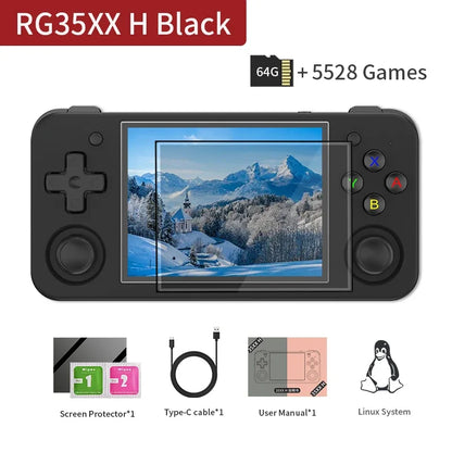 RG35XX H Handheld Game Console 3.5-Inch IPS Screen Linux H700 Retro Video Games Player 3300Mah 64G 5528 Classic Games