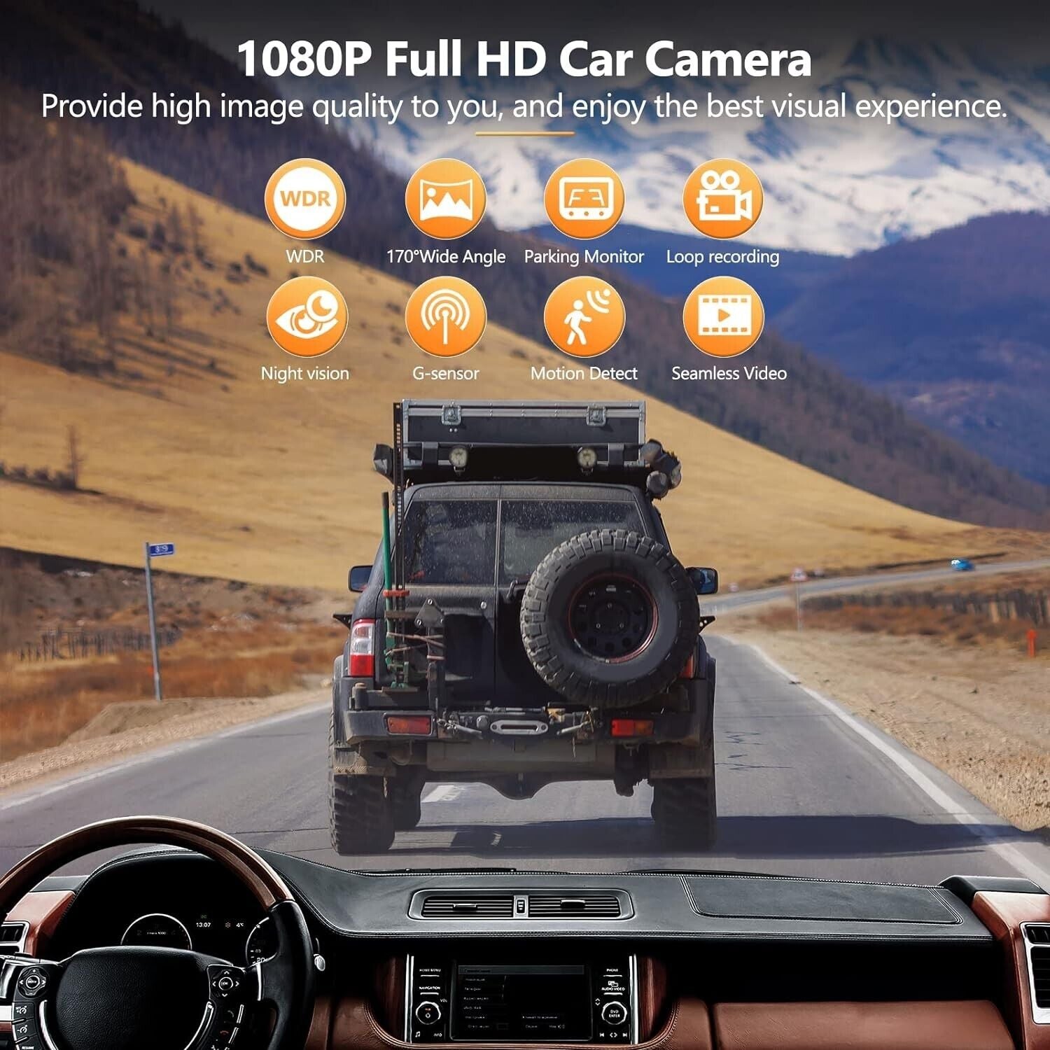 Car Dash Cam Front and Rear Camera HD 1080P Nightvision with 32GB SD Memory Card