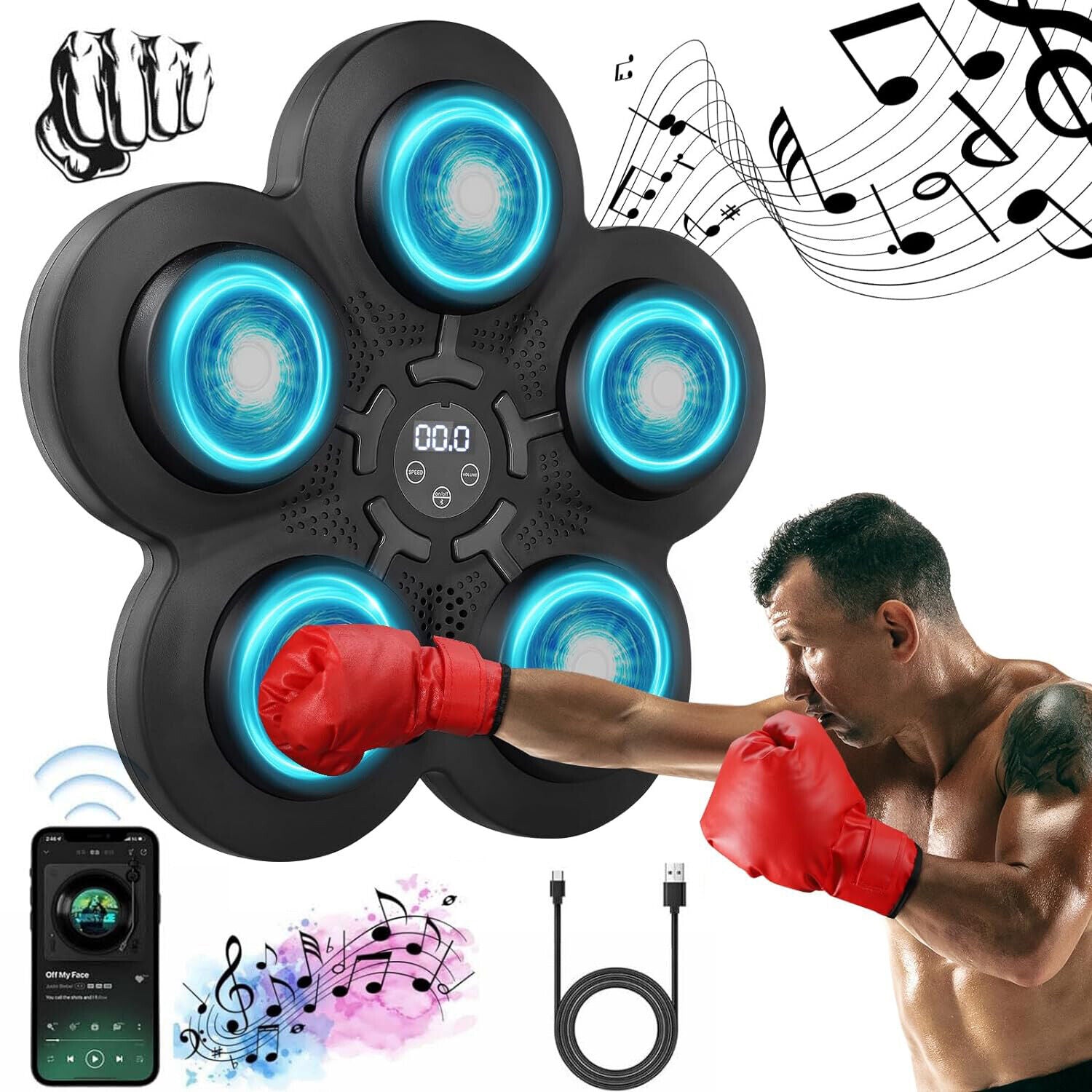 Smart Boxing Training Music Electronic Boxing Machine Wall Target Wall Mounted