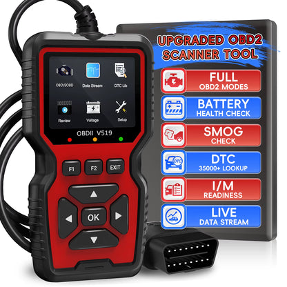 OBD2 Scanner Live Data Professional Mechanic OBDII Diagnostic Code Reader Tool for Check Engine Light