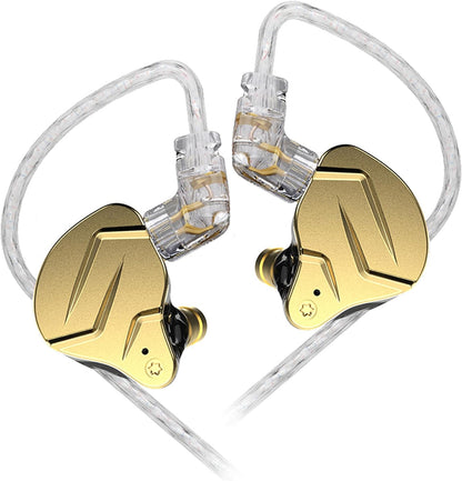 KZ ZSN Pro X in Ear Buds Earphones  Hybrid Dynamic Driver Balanced Armature Earbuds Headphones Dual Driver 1DD 1BA Deep Bass Stereo Sound Ergonomic Comfortable Earphones(Without Mic, Golden)