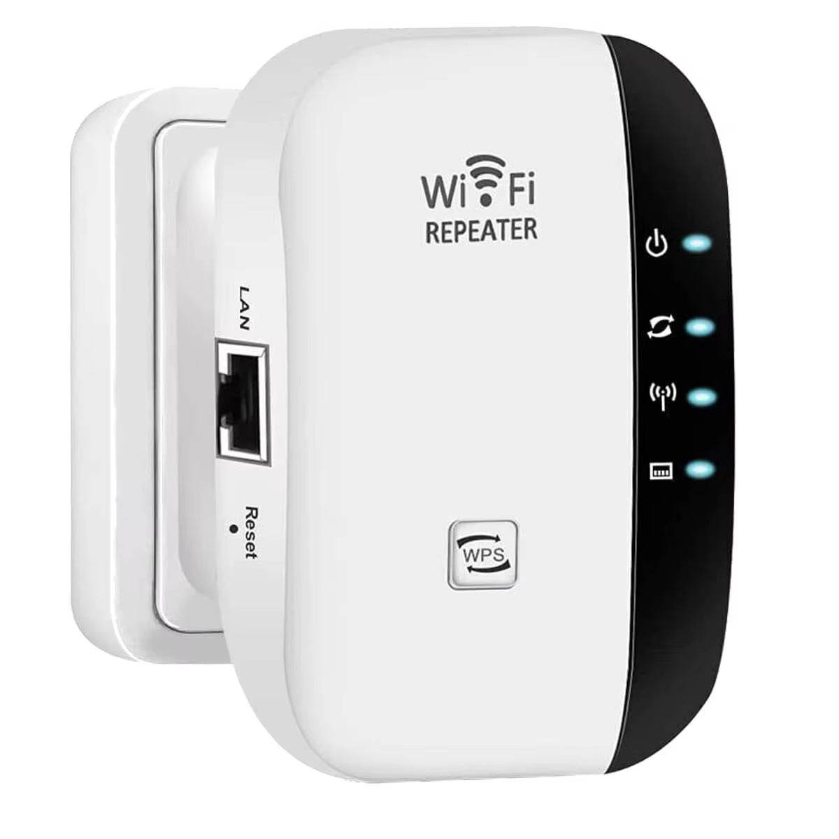 1Pcs Wifi Booster 300Mbps Wifi Extender with Ethernet Port, 2.4Ghz Wifi Extender Booster, 1-Tap Setup, UK Plug, White