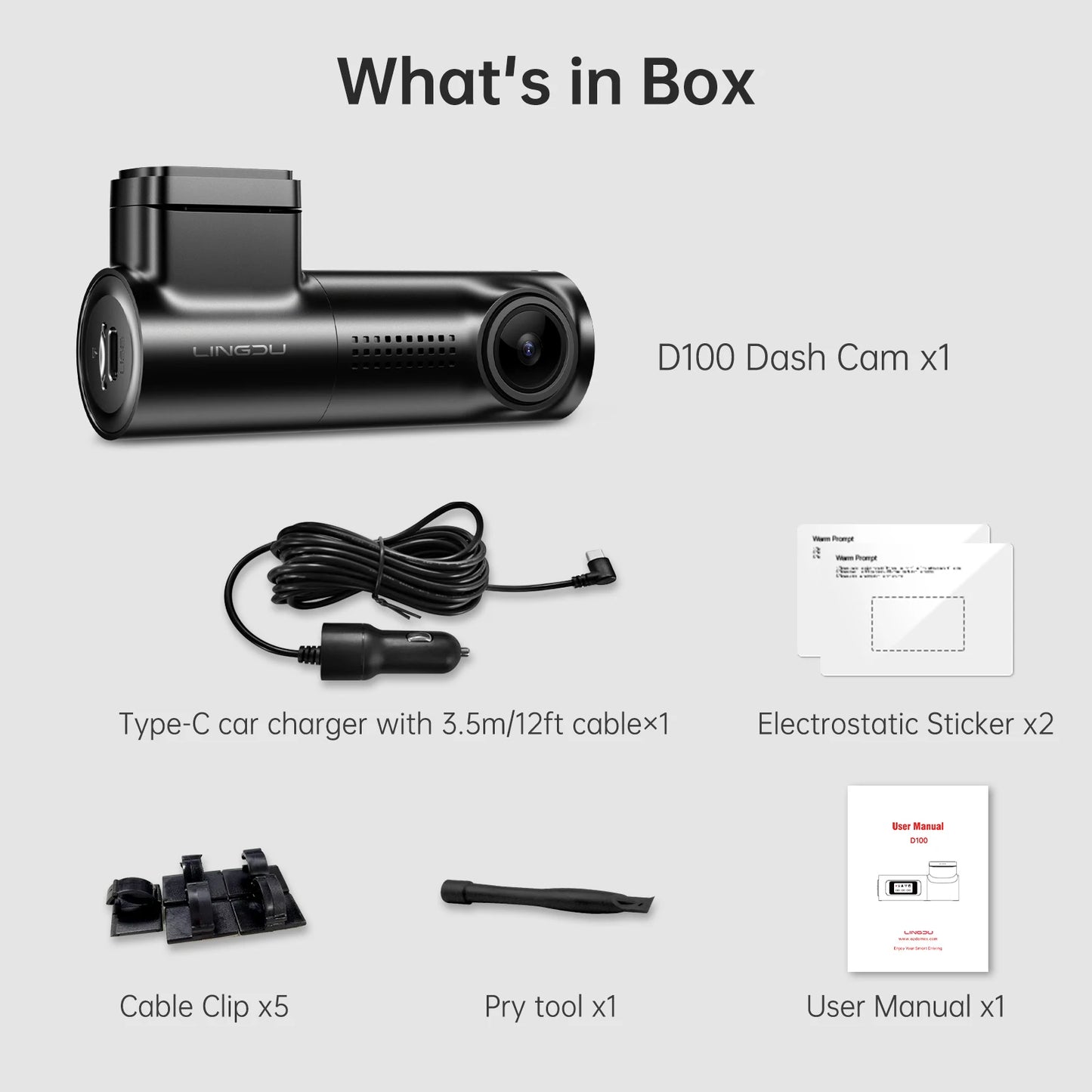 D100 Dash Cam 2.5K 1440P Dash Camera for Cars Wifi Built in GPS Smart Voice Control 24H Parking Monitor WDR Night Vision