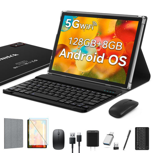 2025 Newest Tablet Android Tablets 10 Inch, 128GB ROM+8GB RAM+512GB Expandable, Octa-Core Processor, 2 in 1 Tablet with Keyboard Case Mouse, 7000Mah Battery Tablet PC, 5G Wifi, Dual Camera, BT5.0 Tablet on Sale Deal Springtok
