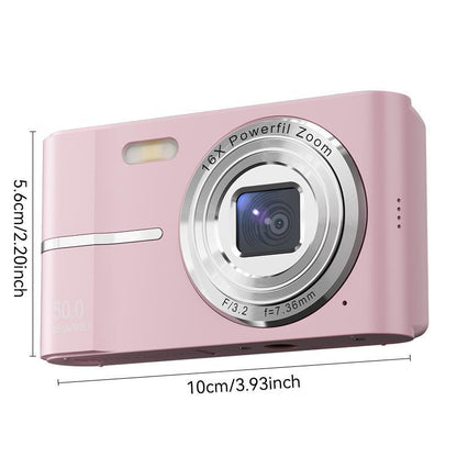FHD 1080P Digital Camera with SD Card, 16X Digital Zoom Camera, Portable Mini Camera for Teenagers Students Boys Girls, Point and Shoot Camera for Gifts, Valentine'S Day Gift