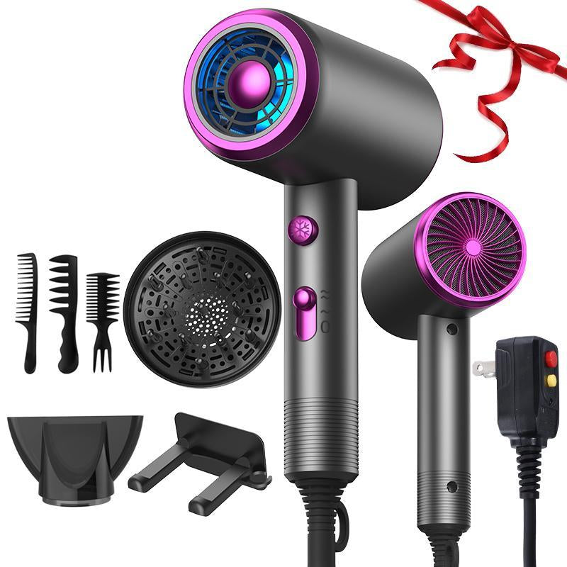 Powerful Ionic Hair Dryer Kit (1 Set), Including Hair Dryer & Concentrator & Diffuser & 3 Comb & Hanging Rack & Manual, Professional Hair Styling Tool, Versatile Styling Options, Frizz Reduction, Winter & New Year Gift, Christmas Gift, Gift Set