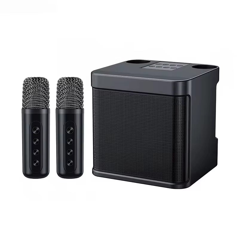 #Portable Dual Microphone Karaoke Machine for Adults Kids Speaker Home KTV System HIFI Stereo Bluetooth Mic for Home Party Gifts