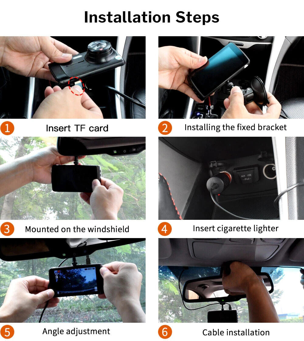 Car Dash Cam Front and Rear Camera HD 1080P Nightvision with 32GB SD Memory Card