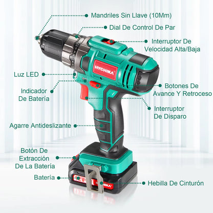 12V Cordless Screwdriver with Drills Set for Drilling Metal Wood Plastic Tighten the Screw Electric Drill Power Tools