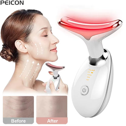 Facial Massager EMS Facial Microcurrent Anti-Aging Facial Massager Red Light Therapy Skin Tightening Neck Face Lifting Massager