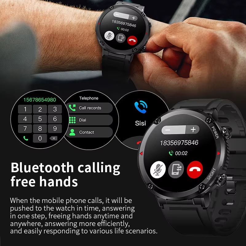 600 Mah Large Battery Watch for Men Smart Watch Men IP68 Waterproof Smartwatch AMOLED HD Screen Bluetooth Call Sports Bracelet