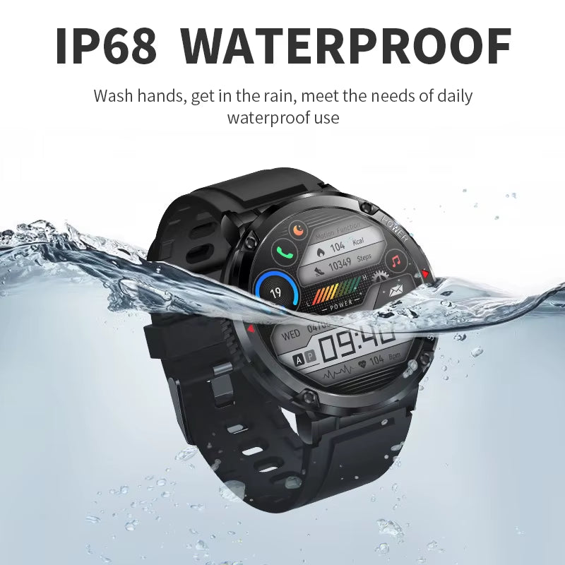 600 Mah Large Battery Watch for Men Smart Watch Men IP68 Waterproof Smartwatch AMOLED HD Screen Bluetooth Call Sports Bracelet